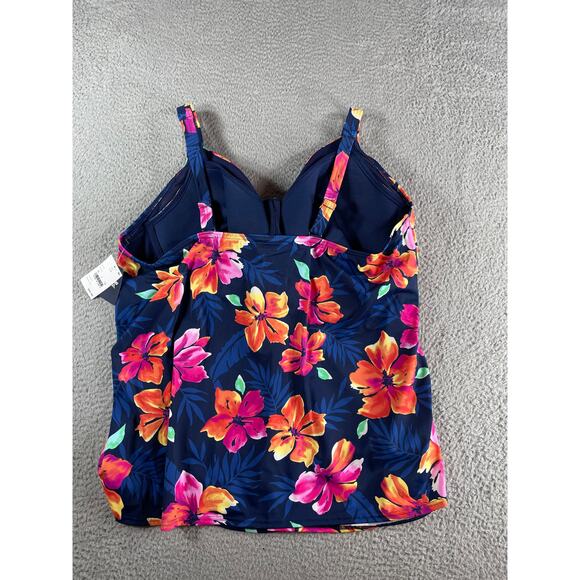 Lands End Swim Shirt Womens 26W Tank Multicolor Floral Underwire Padded NWT - Picture 11 of 12